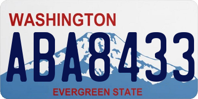 WA license plate ABA8433