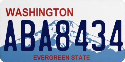 WA license plate ABA8434