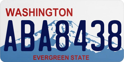 WA license plate ABA8438
