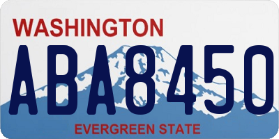 WA license plate ABA8450