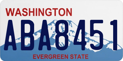 WA license plate ABA8451