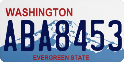 WA license plate ABA8453