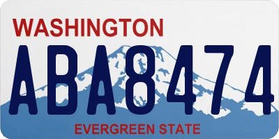 WA license plate ABA8474