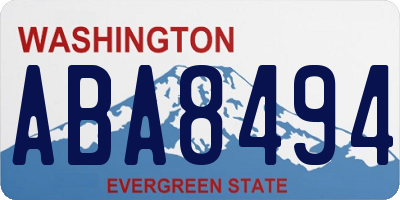 WA license plate ABA8494