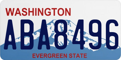 WA license plate ABA8496