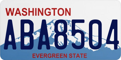 WA license plate ABA8504