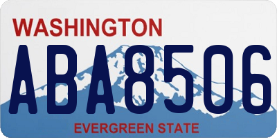 WA license plate ABA8506