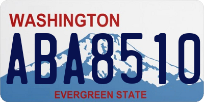 WA license plate ABA8510