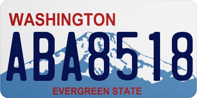 WA license plate ABA8518