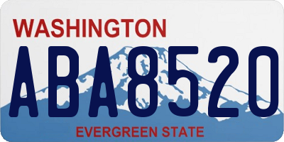 WA license plate ABA8520