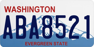 WA license plate ABA8521