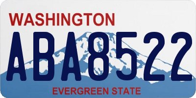 WA license plate ABA8522