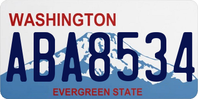 WA license plate ABA8534