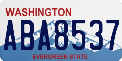 WA license plate ABA8537