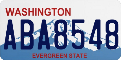 WA license plate ABA8548