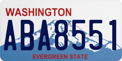 WA license plate ABA8551