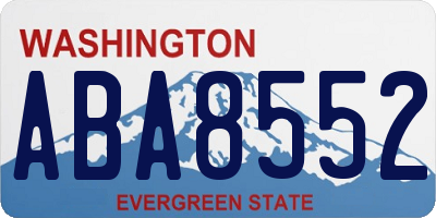 WA license plate ABA8552