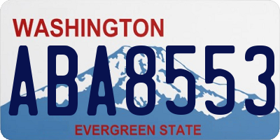 WA license plate ABA8553