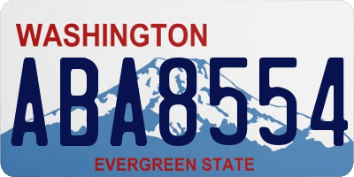 WA license plate ABA8554