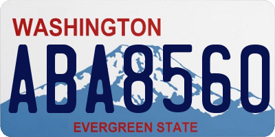 WA license plate ABA8560