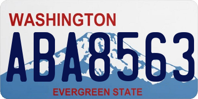 WA license plate ABA8563