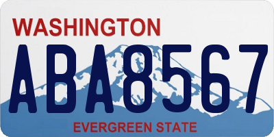 WA license plate ABA8567