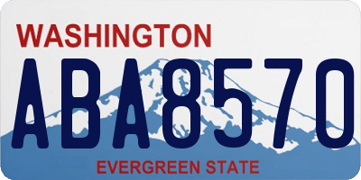 WA license plate ABA8570