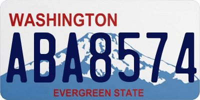 WA license plate ABA8574