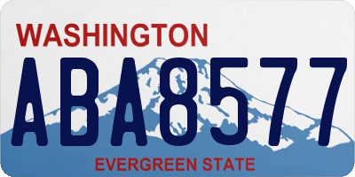 WA license plate ABA8577