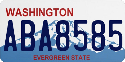WA license plate ABA8585