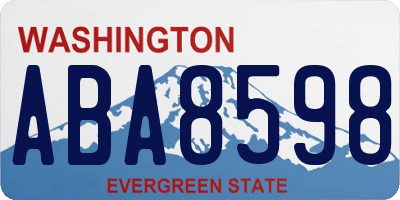 WA license plate ABA8598
