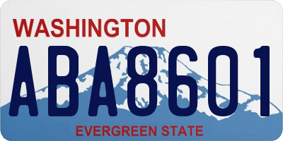 WA license plate ABA8601