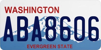 WA license plate ABA8606