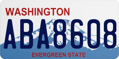 WA license plate ABA8608