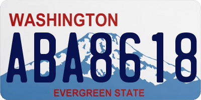 WA license plate ABA8618