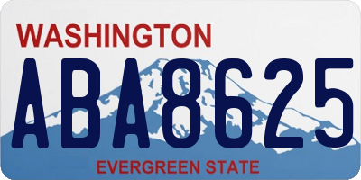 WA license plate ABA8625