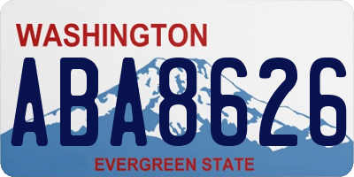 WA license plate ABA8626