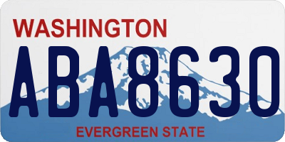 WA license plate ABA8630