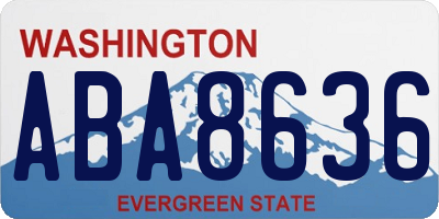 WA license plate ABA8636