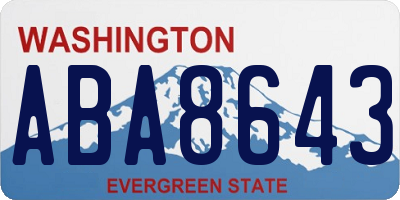 WA license plate ABA8643