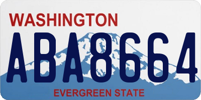 WA license plate ABA8664
