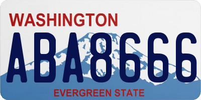 WA license plate ABA8666