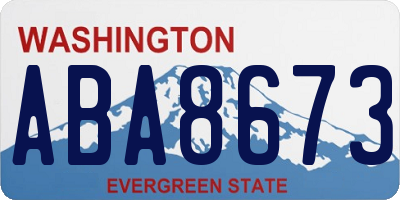 WA license plate ABA8673