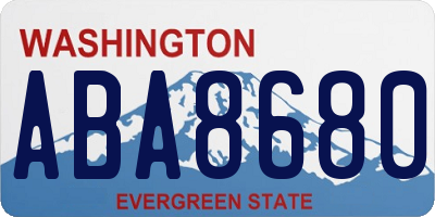 WA license plate ABA8680