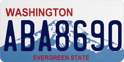 WA license plate ABA8690