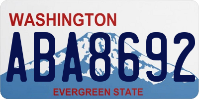 WA license plate ABA8692