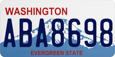 WA license plate ABA8698