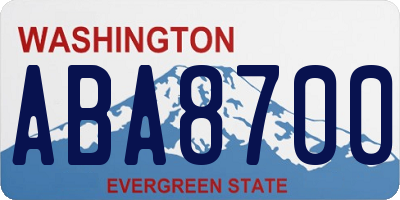WA license plate ABA8700