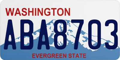 WA license plate ABA8703