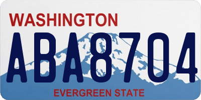 WA license plate ABA8704
